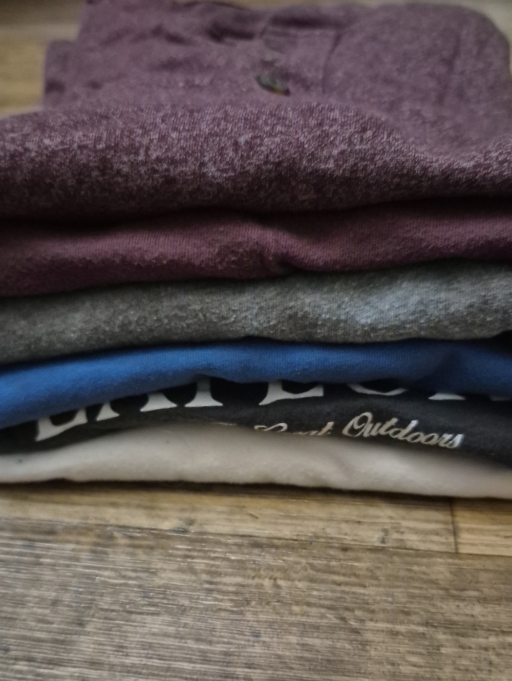 Old Navy Boys Multicolor Stack of Shirts - Maroon, Gray, Blue, Black, Cream